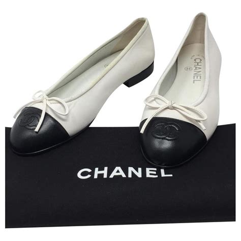 chanel flats black and white|chanel flats real.